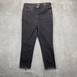 Judy Blue Skinny Fit Denim Jeans Size‎ 11/30 Black Wash Distressed Hem